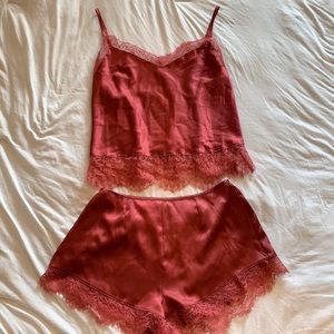 Victoria Secret Lace-up Back Cami Set